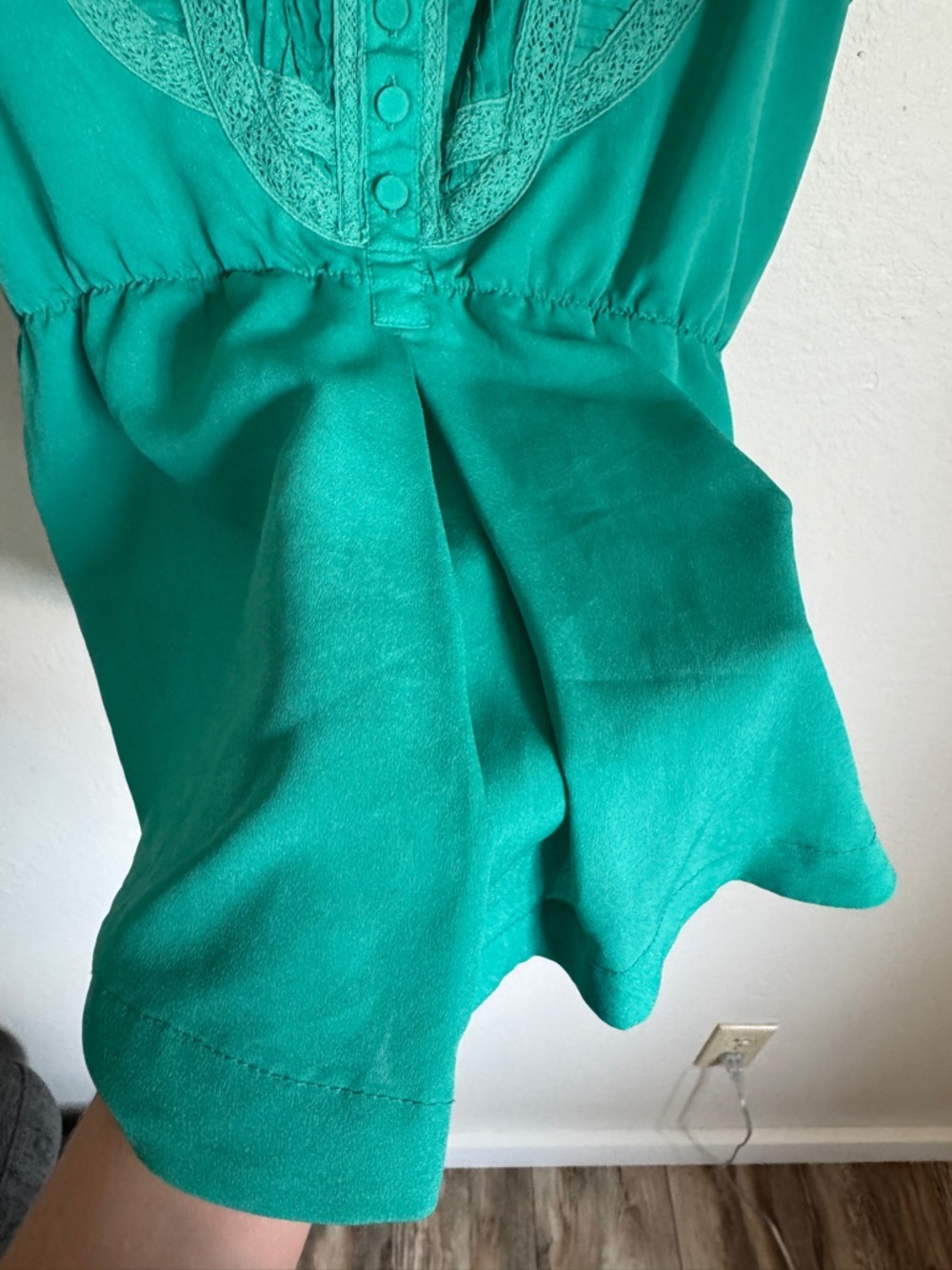 Forever 21 Teal Ruffle Trim Spaghetti Strap Camisole - Picture 6 of 8